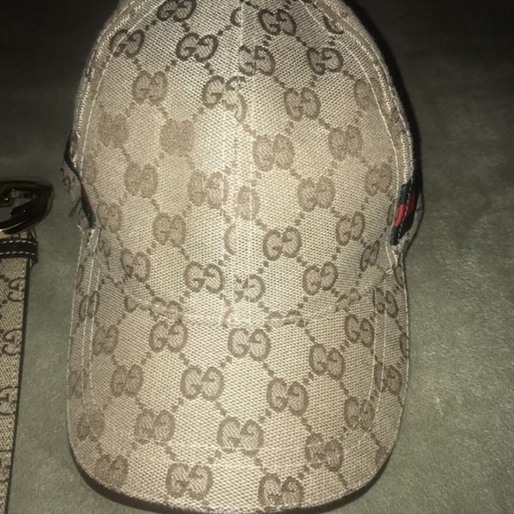 Gucci GG Supreme Monogram Strawberry Baseball Hat in Beige  Gucci hat